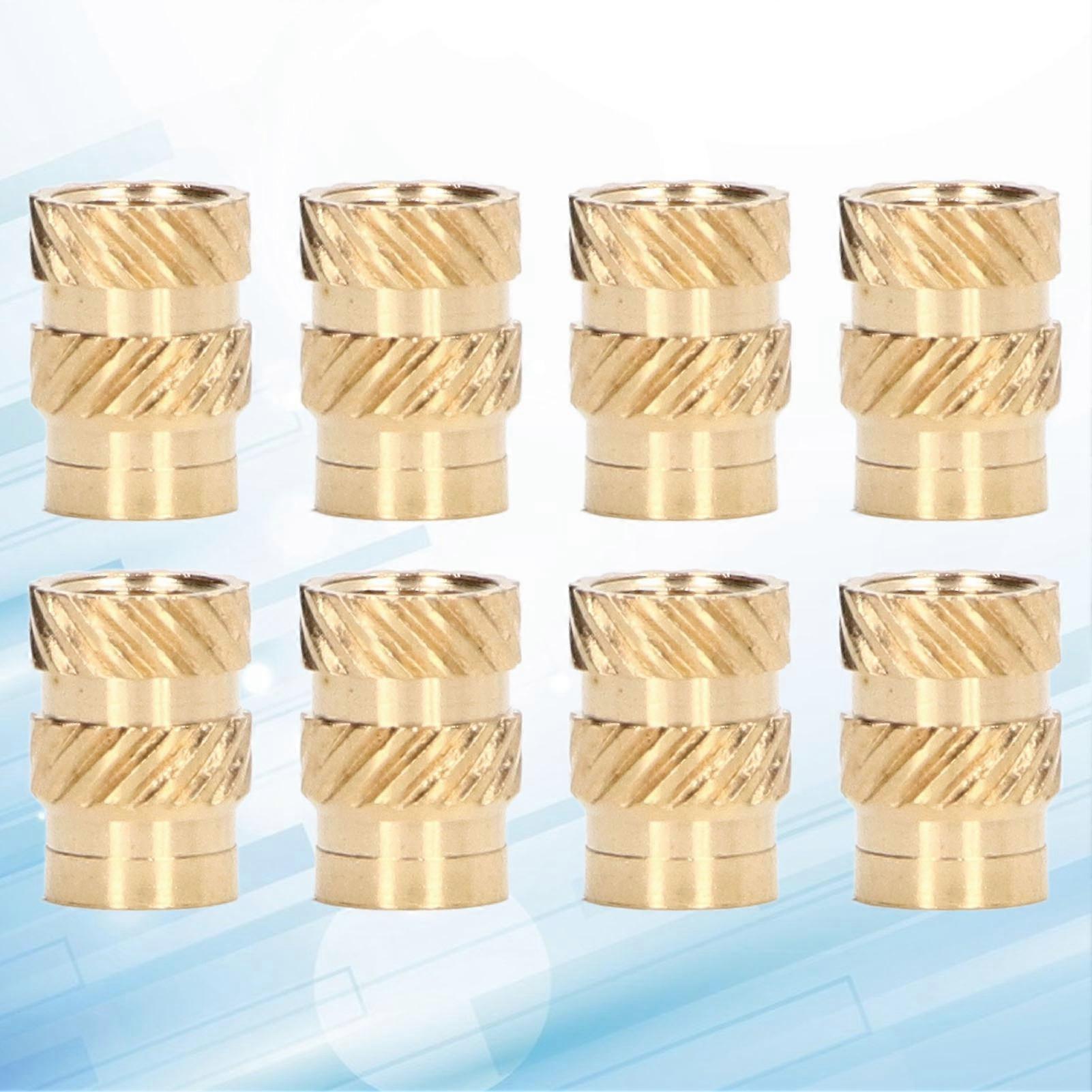 100PCS M3x4x4.2 Inserts filetés moletés en laiton couleur dorée