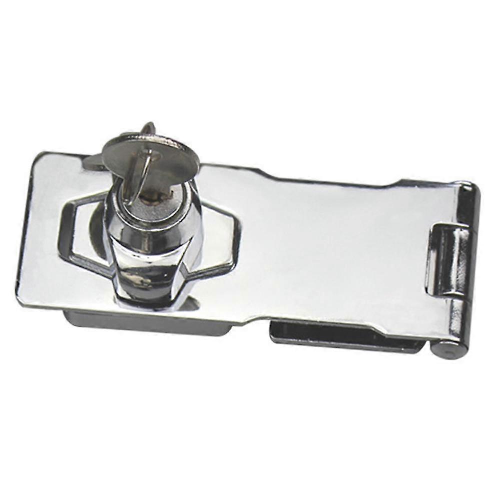 DYS TOOL SHOP Plating Self Locking Security Hasp Staple 2 Keys Cabinet Lock Drawer Padlock