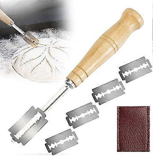 Toulifly Bckermesser,Bread Lame,Baguettemesser,Cutter Slashing Tool,Bckermesser Teig,Bretzelmesser,Baguettemesser mit 5pcs Klingen fr DIY Brotteig Bac