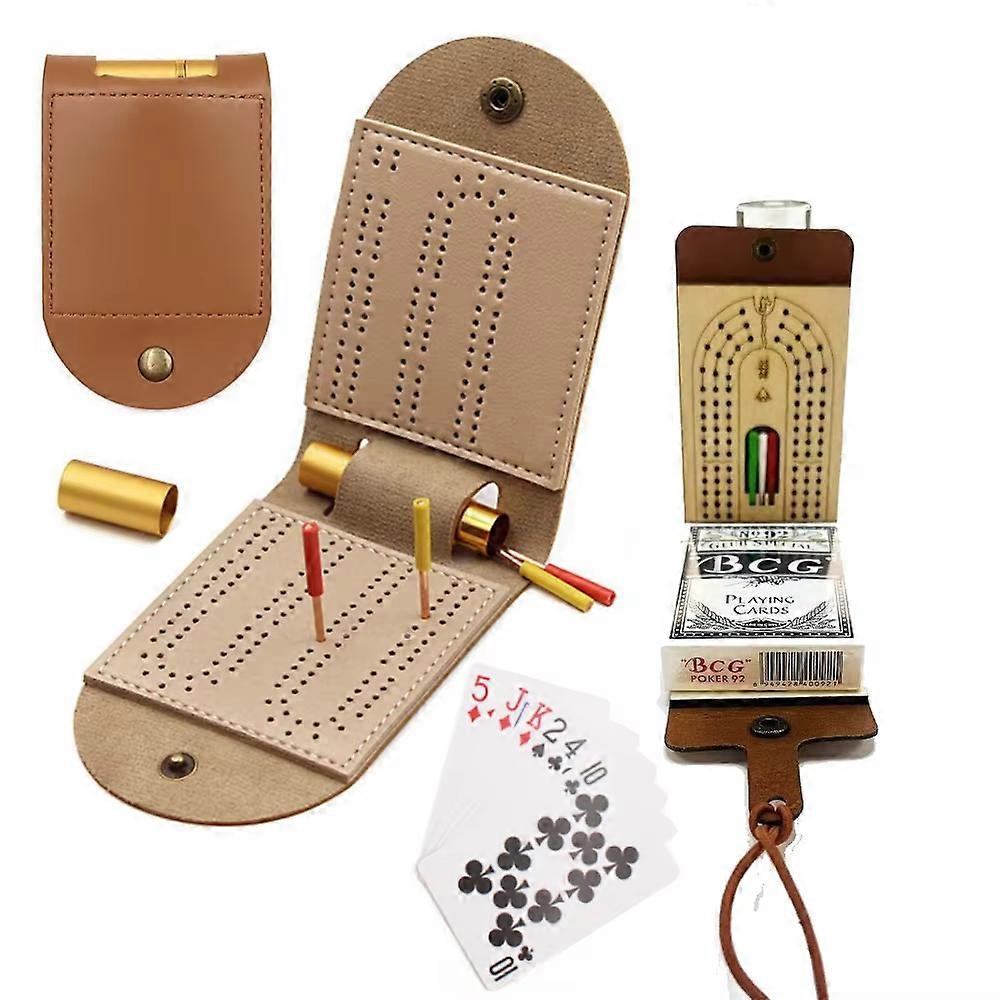 Cribbage Board Game Set, 2025 New Travel Cribbage Board with Playing Card Games