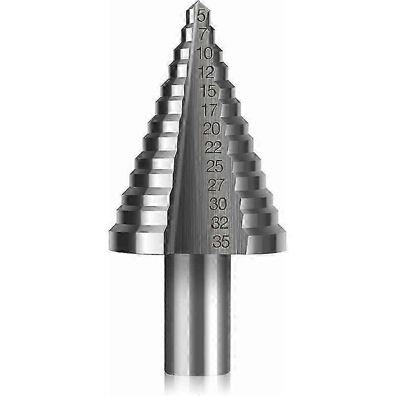 HSS Countersink Drill Bit, Vakki Double Slot Conical Countersink Step Drill Bit 5mm-35mm with Titanium Coating, Solid, Perfect for Screw DHP
