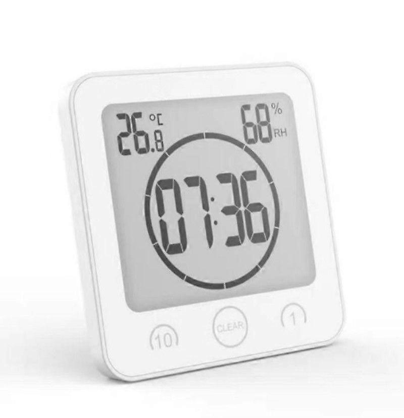 Bathroom Wall Clock Waterproof LCD Display, Digital Bathroom Wall Clock Temperature Humidity, Countdown Function, Wash Shower, Hanging Clock, Clock