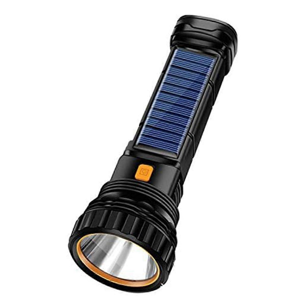 Solar/Rechargeable Multi Function LED Flashlight, USB Charging Cable