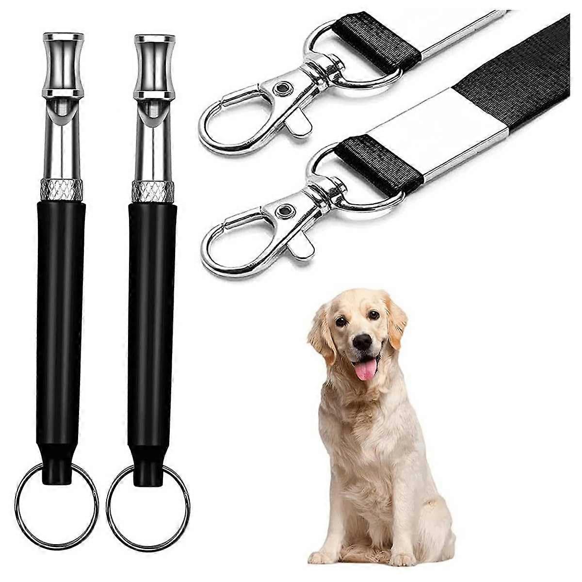 Dog Whistle Adjustable Ultrasonic Training Device 2 Pcs for Bark Control and Recall Training, Silent No Bark Trainer