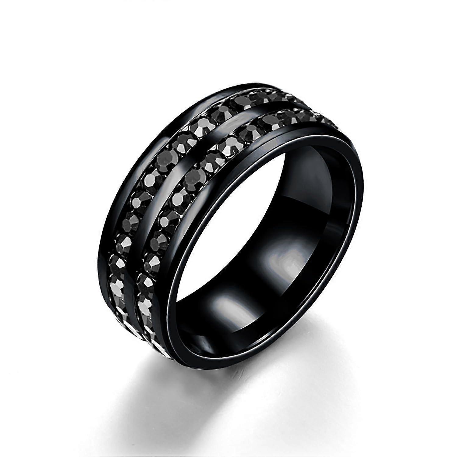 Rings for Couples Black Cubic Zirconia Alyans Minimalism Couples Titanium Infinity Ring