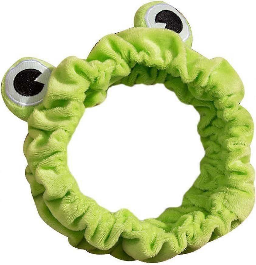 Cute Frog Eye Wash Face Makeup Headband Plush Elastic Hoop Wrapped Bandana
