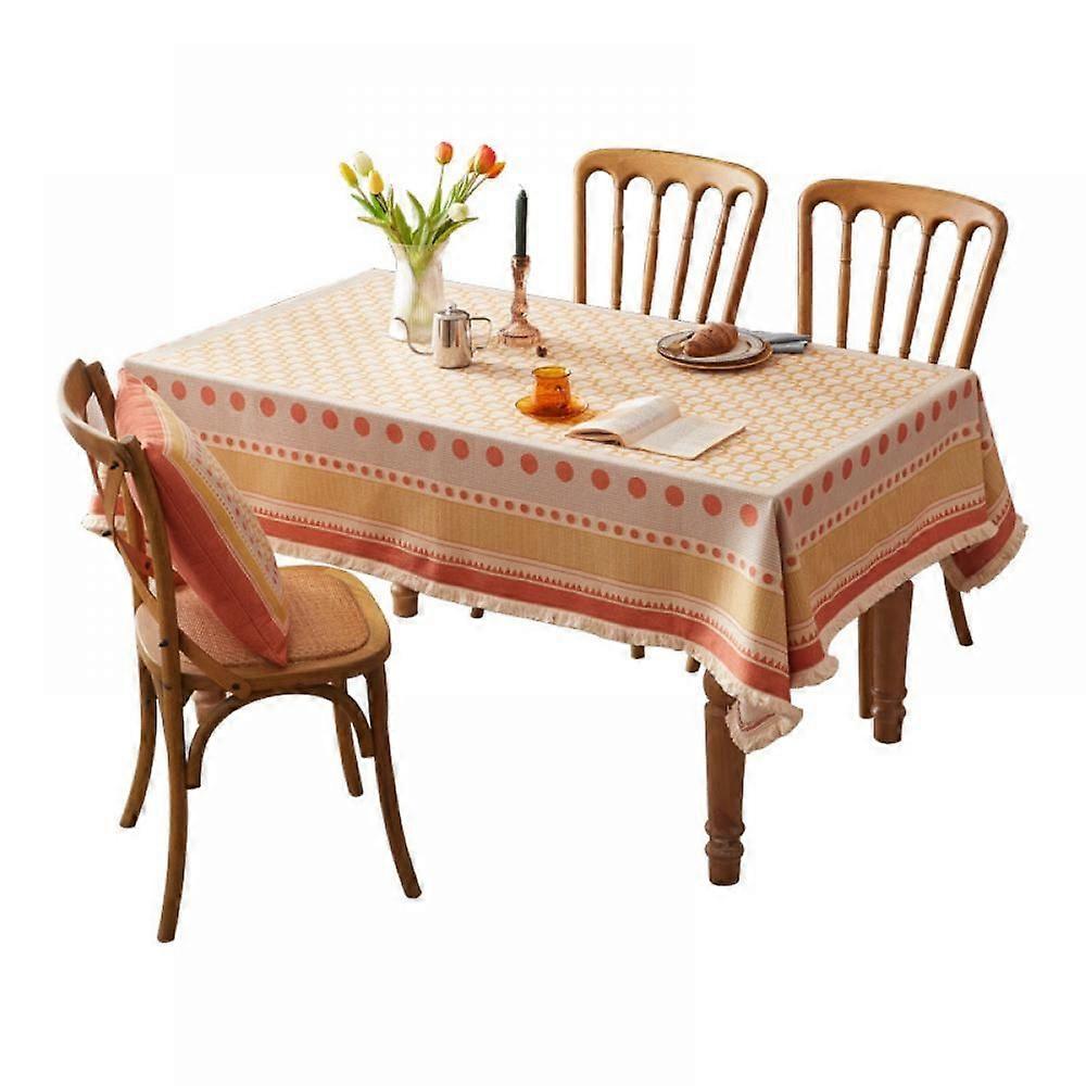 Tablecloth for Bohemian Rectangle Table Covers, Washable Wrinkle Free Linen Bohemian Style Design Table Cloth  for Dining Parties  Room, Tabletop Deco