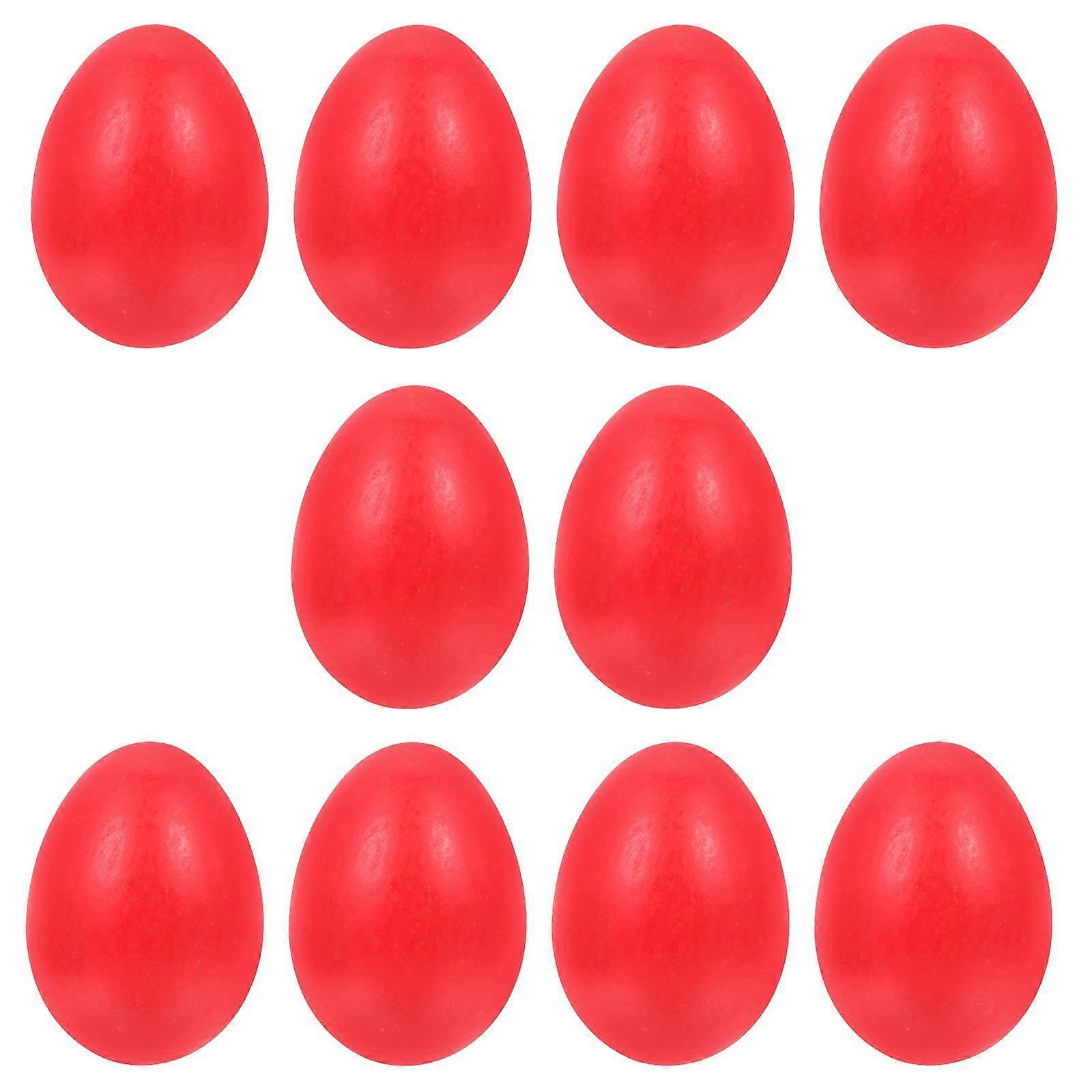 10pcs Simulation Egg Wooden Egg Model Tabletop Egg Decoration Easter Eggs
