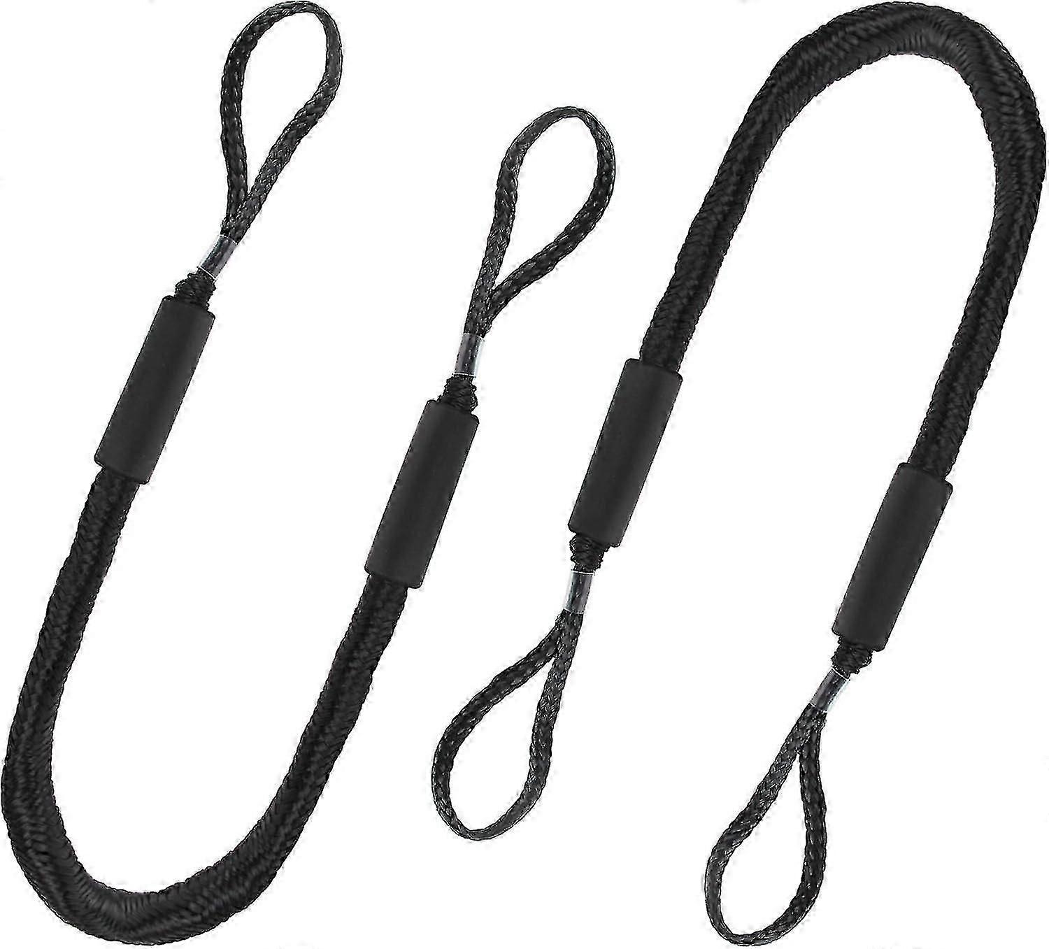 Boat Dock Line 2 Pieces Bungee Cord Mooring Cord Boat Mooring Rope Mooring Strap Rope for Pontoon, Jet Ski, Kayak, Canoe, Motorboat (4 - 5.5ft) Black 