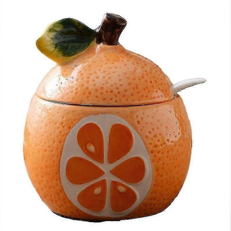 Fruit Ceramic Condiment Jar Kit Hold Condiment,c