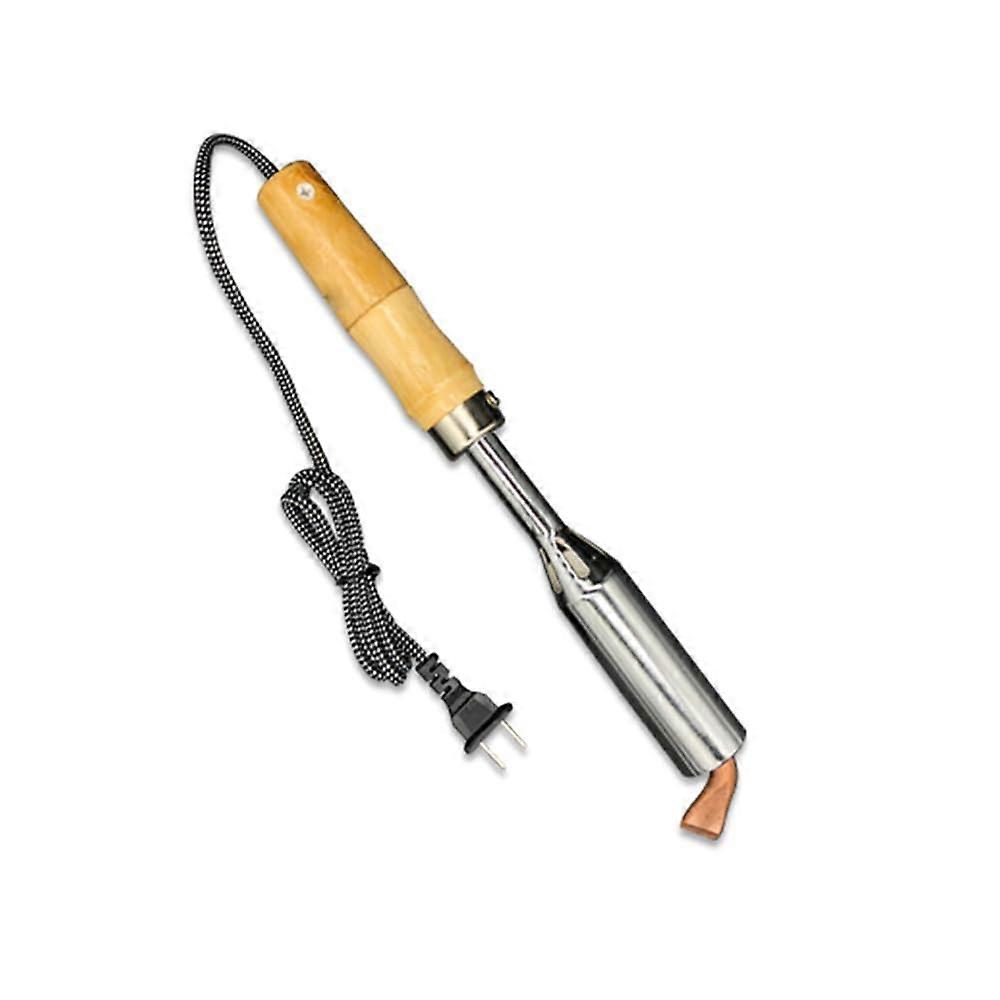 Electric Soldering Iron 50W Bent Flat Head with 400°C Copper Tip, Rapid Heating Wood Handle Welding Tool