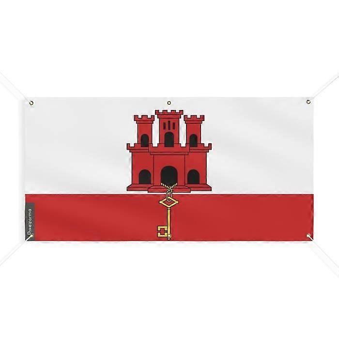 Gibraltar Flag Banner 6 Grommets 60x120cm Polyester