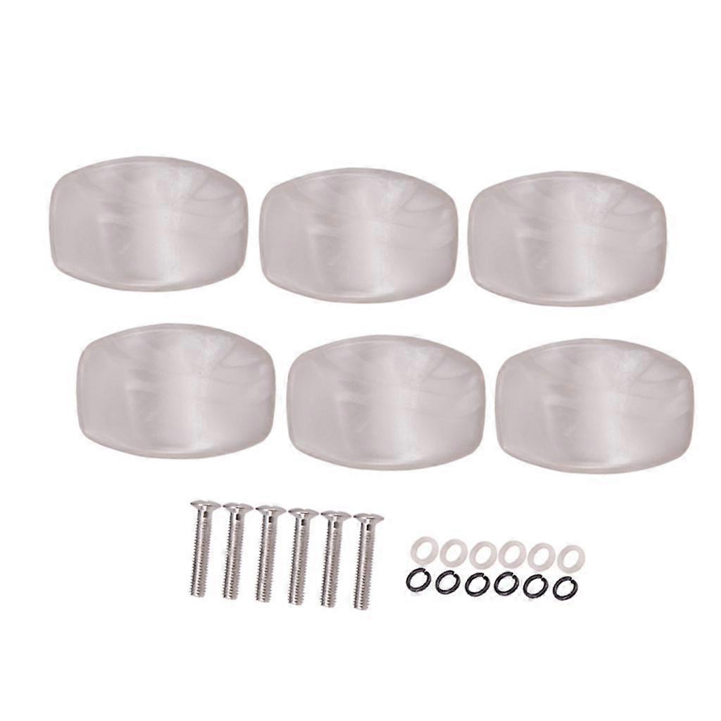 6pcs Plastic Guitar Tuner Tuning Key Buttons Machine Heads Pearl-white