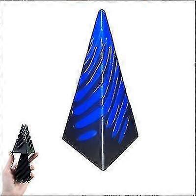 Sculpture de passage de pyramide impossible, art de la pyramide bleue 3D