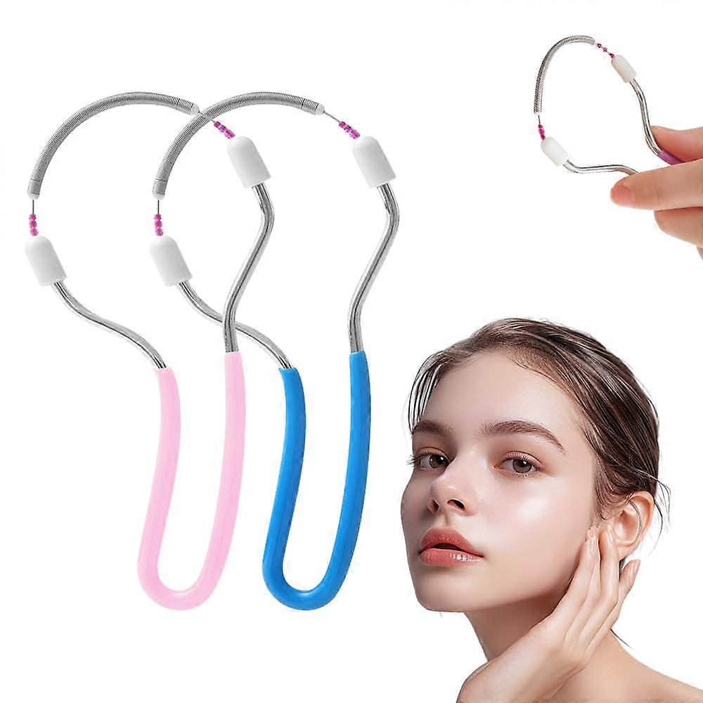 Women's Facial Hair Remover, Spring Epilator for Eyebrow Face (PinkBlue)