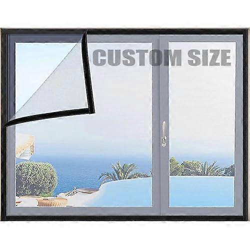 Mosquito Net for Window, Custom Size Self-Adhesive Insect Net, Fly Screen with Double Zipper, Cat Safety Balcony Net