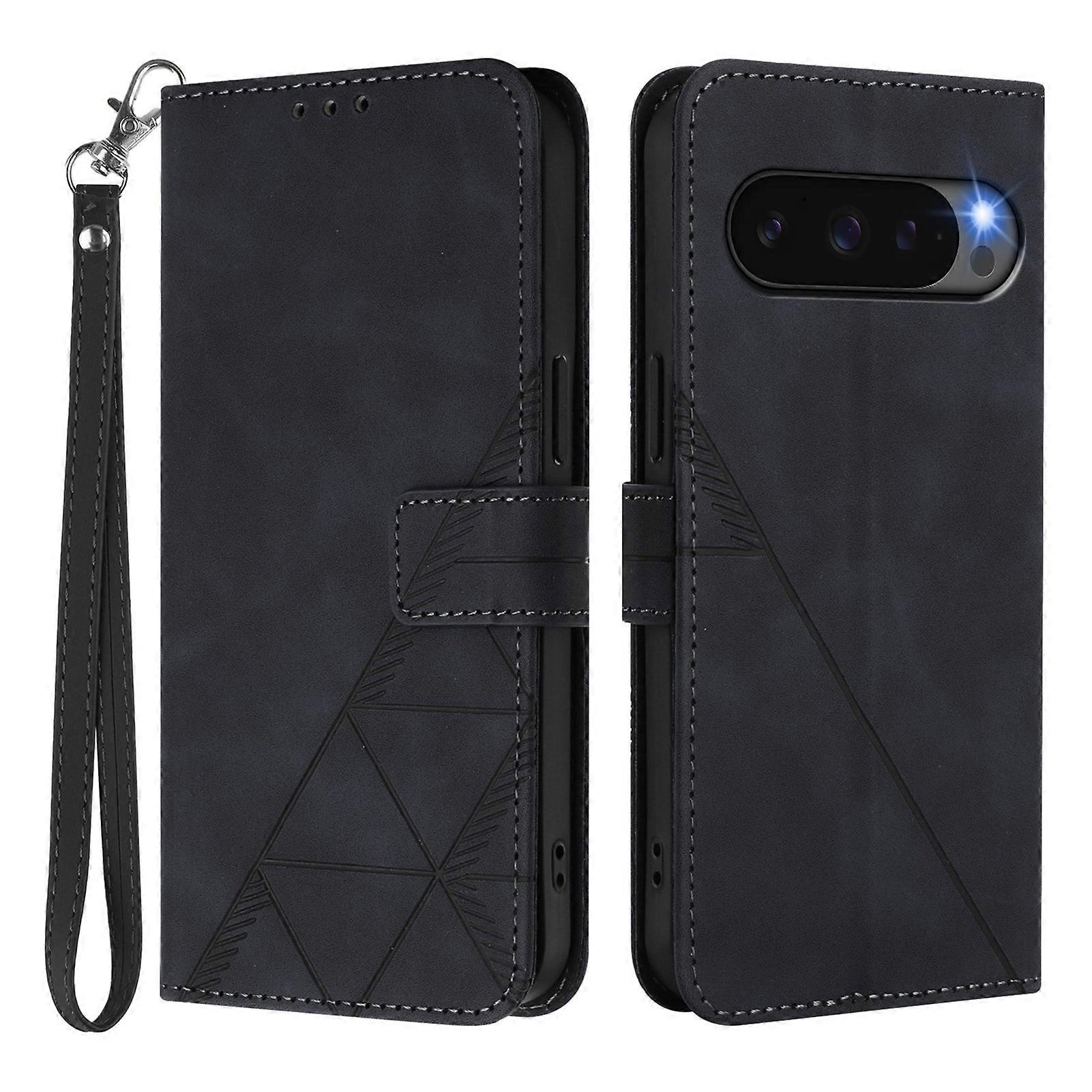 Compatible For Google Pixel 10 Pro XL Leather Case with Hand Strap Wallet Stand Phone Cover