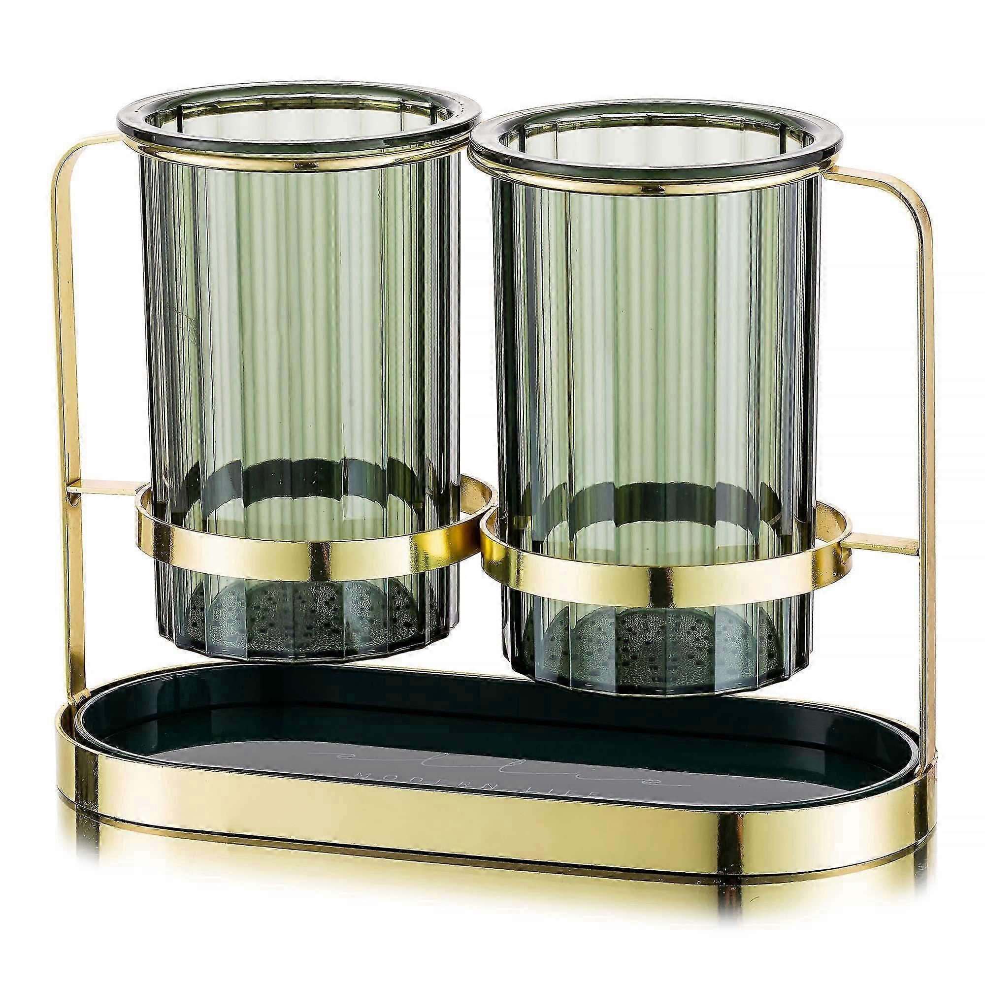 Gold Iron Frame Kitchen Utensil Holder and Organizer