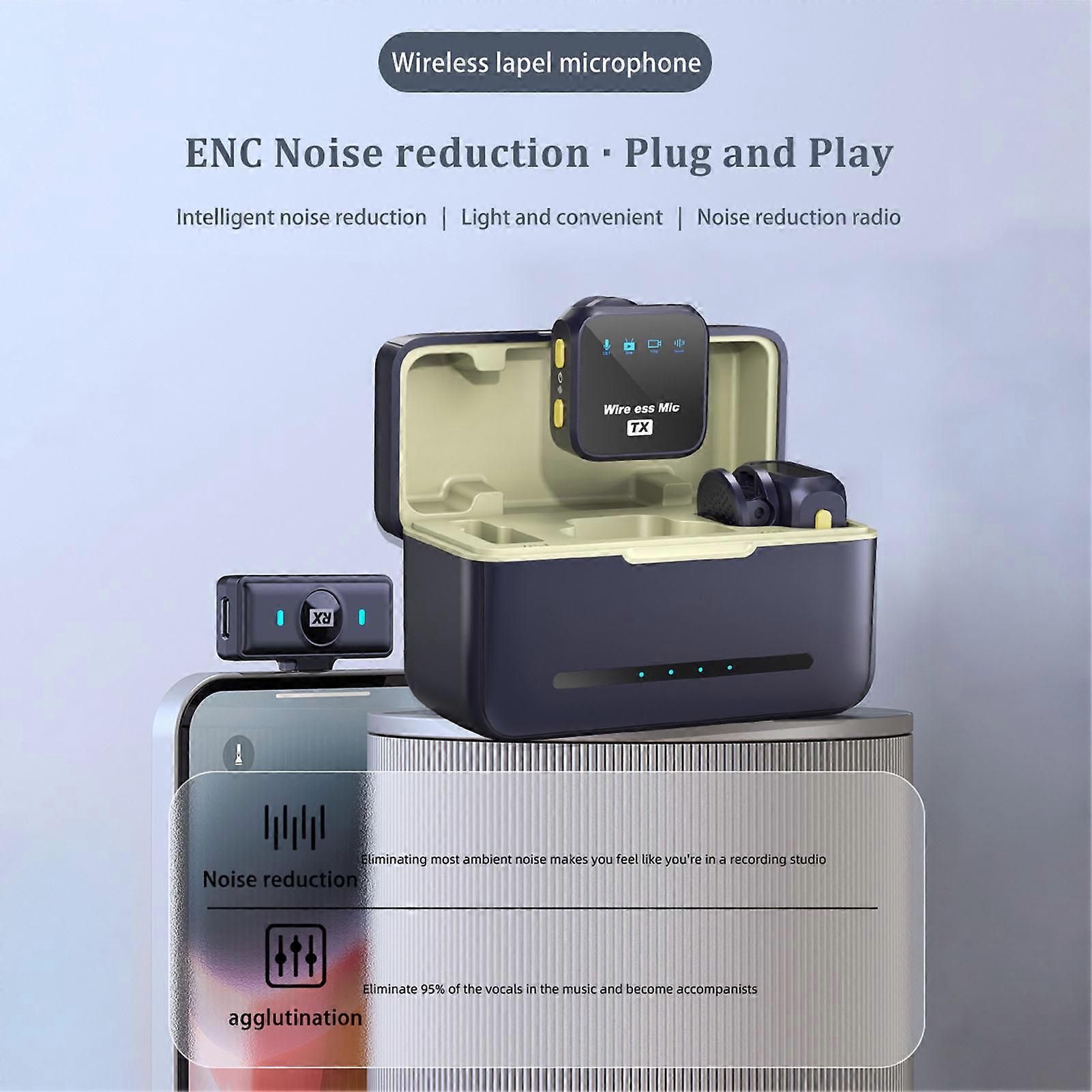 2.4G Wireless Mic for Camera & Android - 50M Range, Noise Cancelling, Magnetic Clip