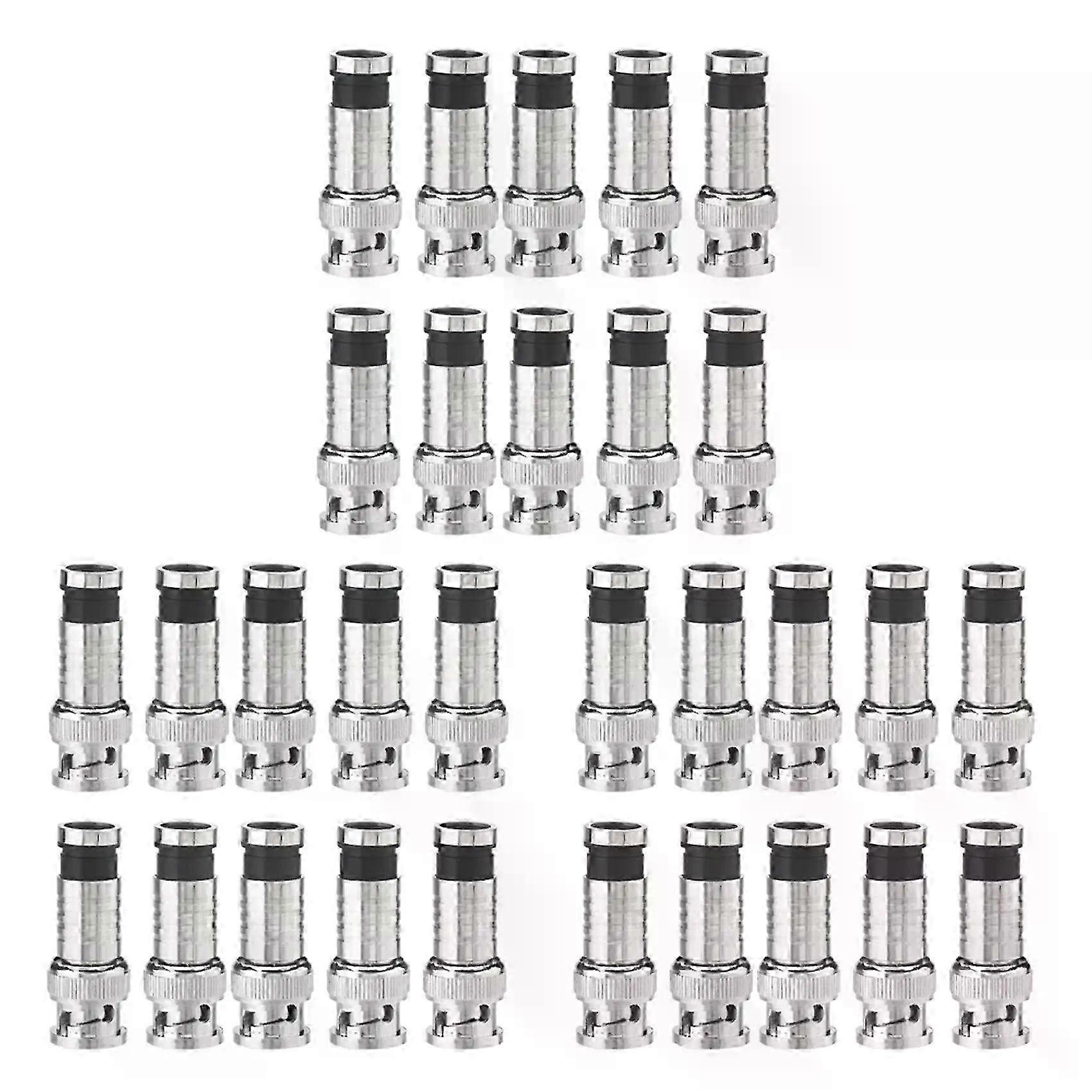 30 Pcs BNC Compression Connector for RG59 Coax CCTV Cable