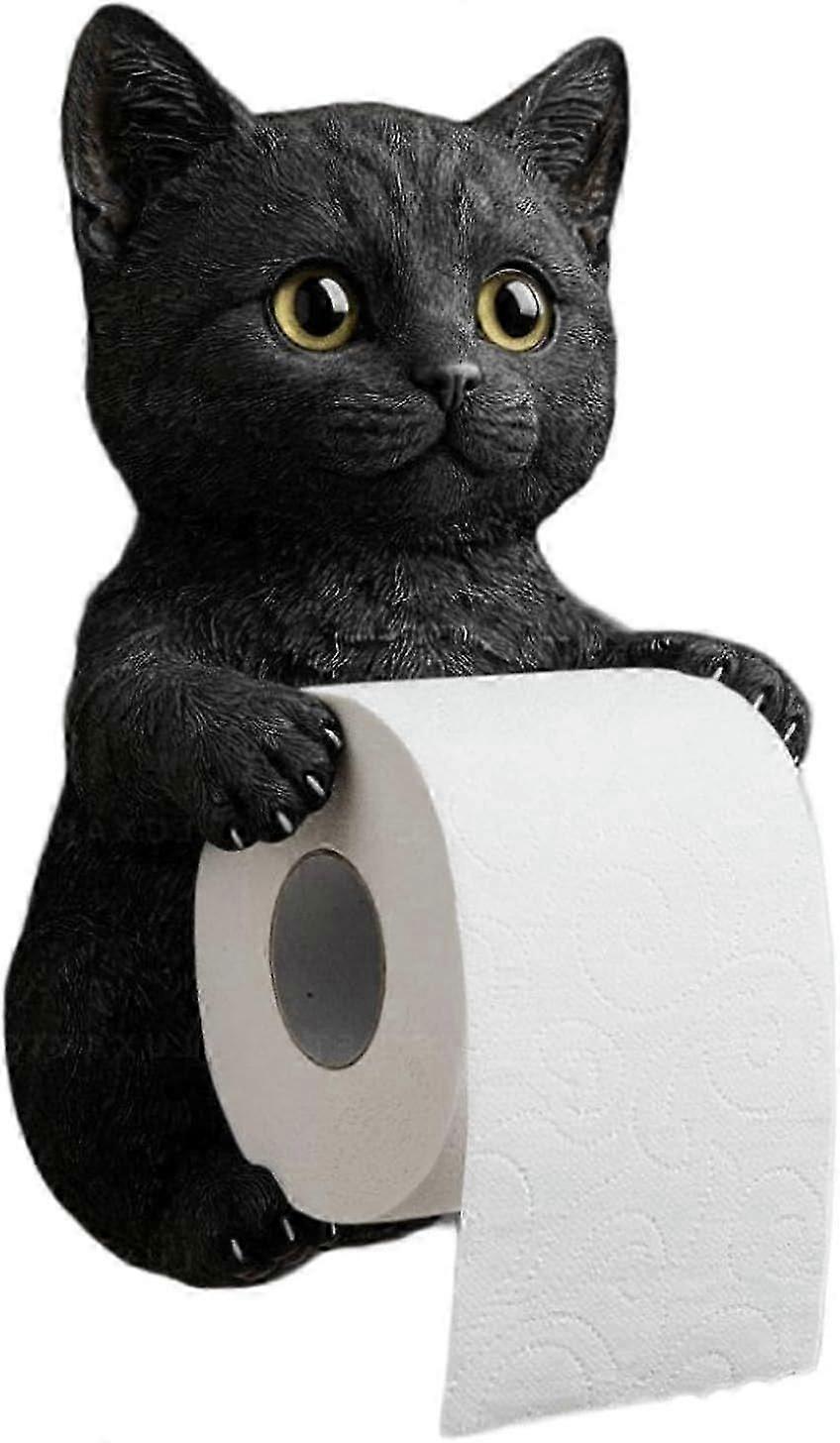 猫のペーパーホルダー、面白い3D猫のペーパータオルホルダー、バスルームキッチン用のかわいい装飾的なトイレットペーパーホルダーウォールマウント、ユニークな猫愛好家のギフト