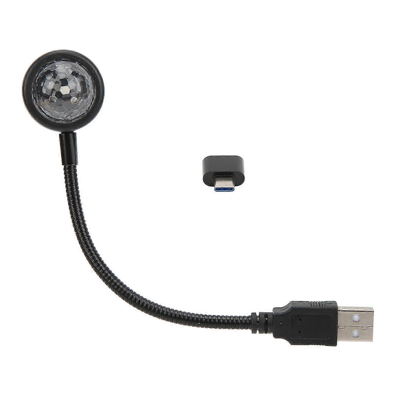 2025 USB Star Projector Night Light LED Voice Control Adjustable 360° Rotation Romantic Portable for Car Home(TYPE-C )