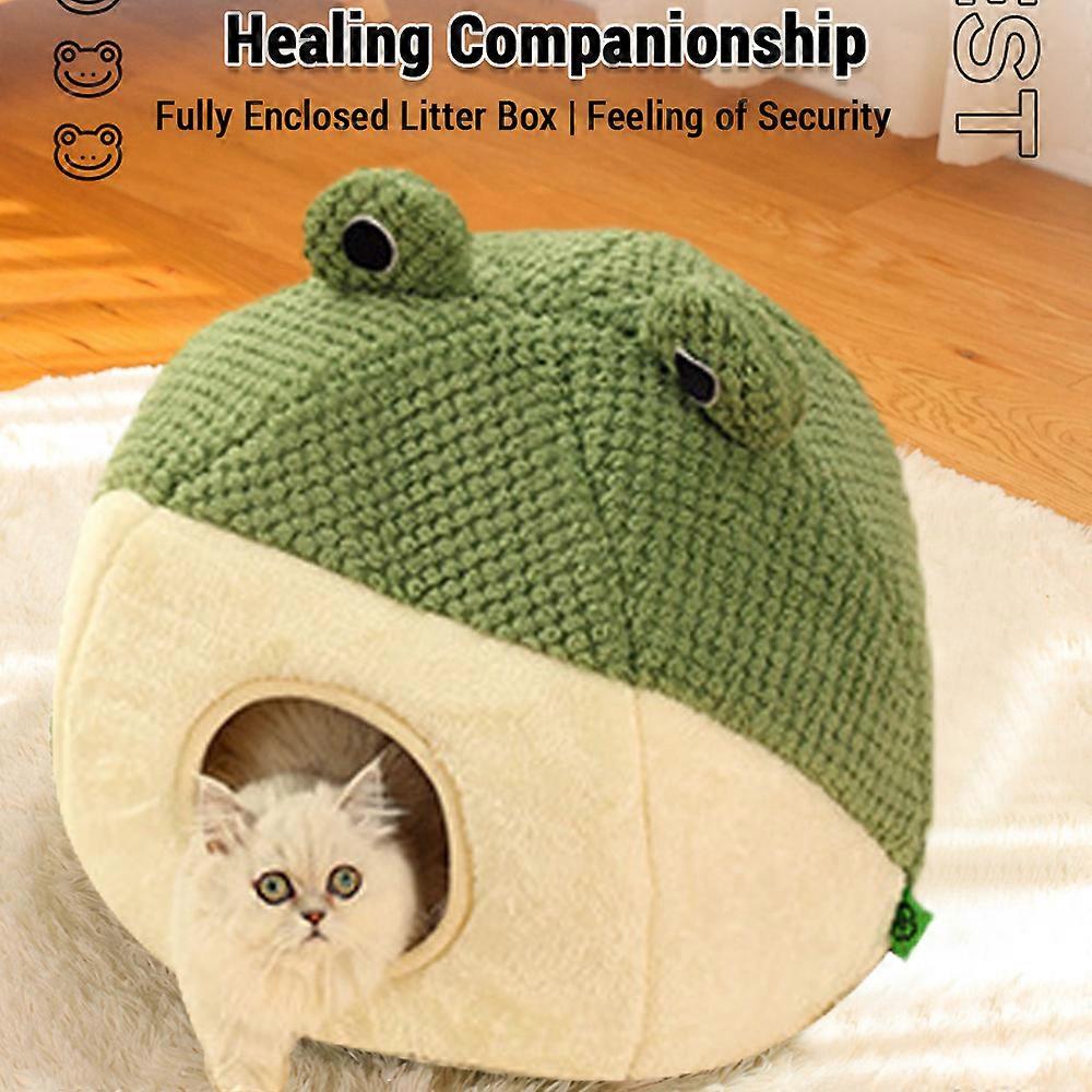 Cat Bed Ultra-Soft Plush Material 2-in-1 Use Cat Beds for Indoor Cats Cat House Cat Cave Cat Bed Pad Relieve Muscle and Joint Pressure Private a