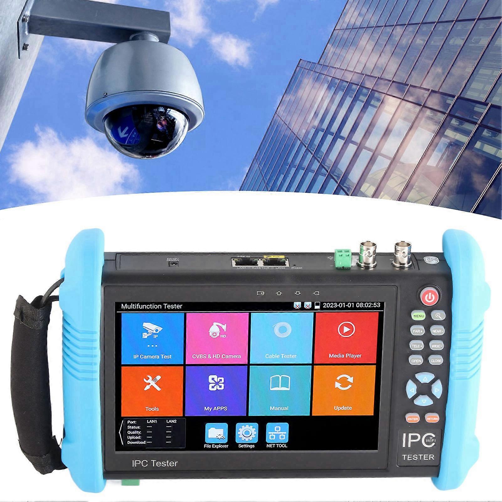 בודק טלוויזיה במעגל סגור 7in IPC 9800PLUS 4K H.265 בודק מצלמה למערכות טלוויזיה במעגל סגור