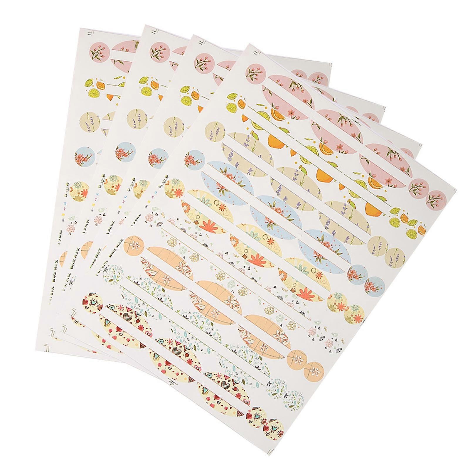 Sheets Empty Essential Oil Bottle Stickers, Oval and Round, Perfume Bottle Stickers
