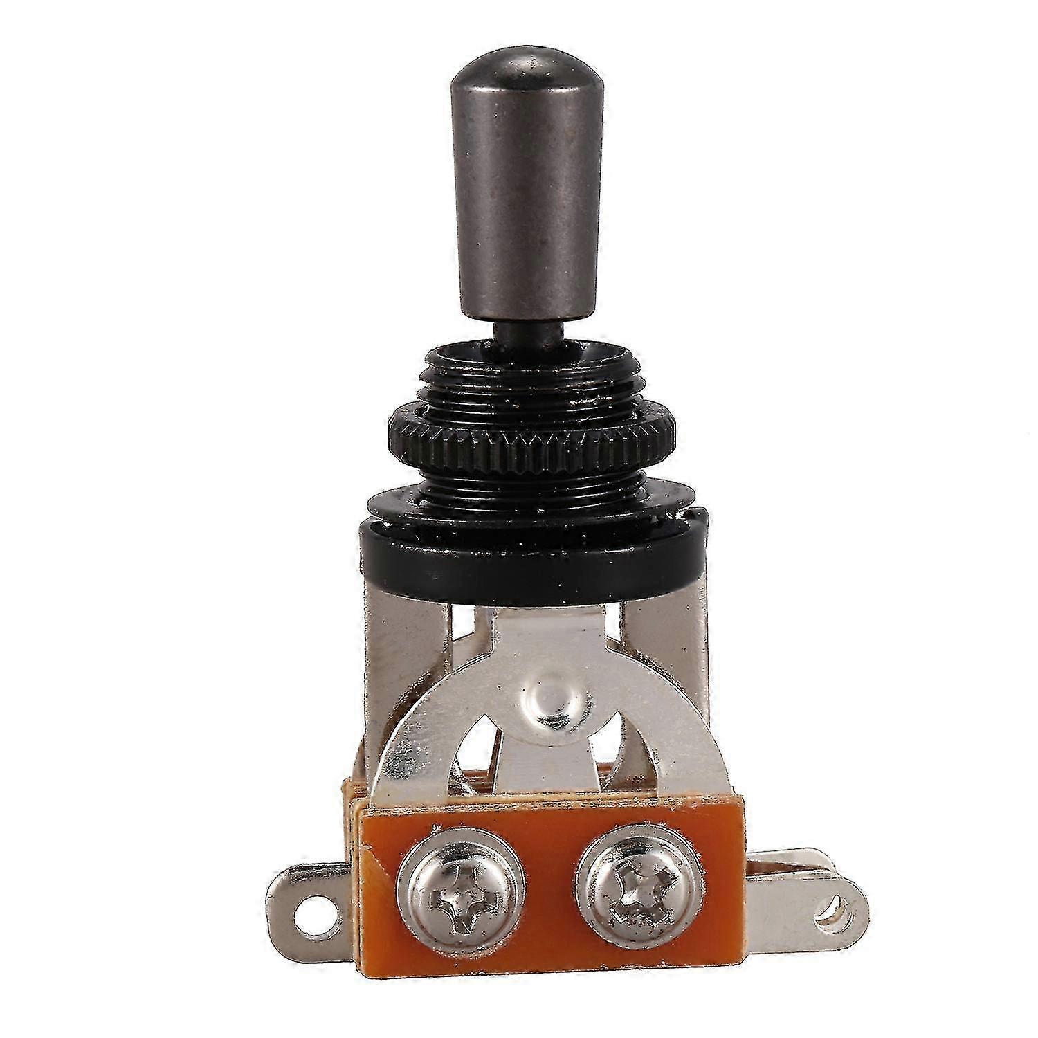 Electric Guitar 3 Way Toggle Switch Pickup Selector Switch Featuring Metal Tip Knob with Silver and Black Cap Design Suitable for Various Gu