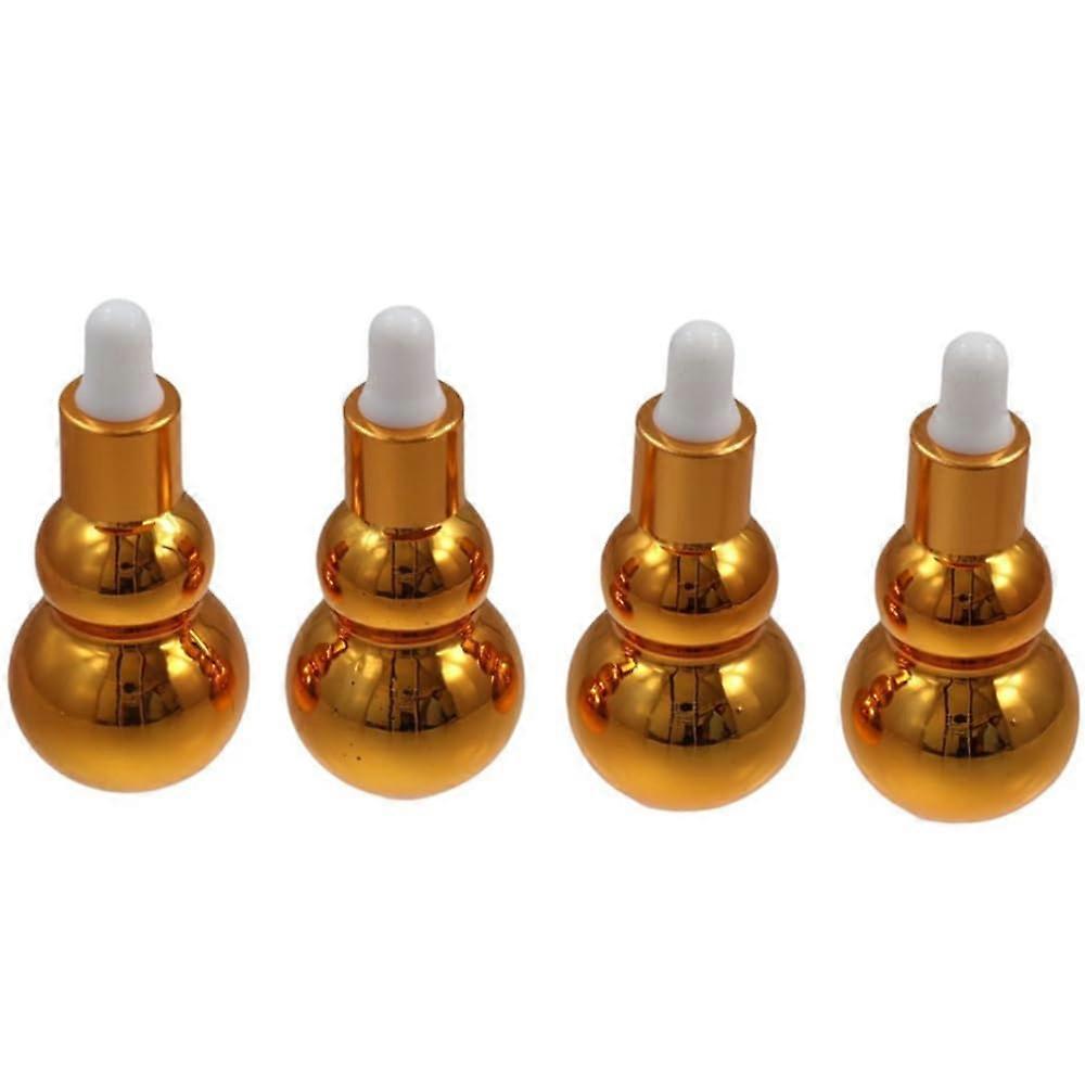 4 x 10ml Double Pumpkin Rubber Oil Dropper Bottles - Empty Glass Essential Oil Sample Containers