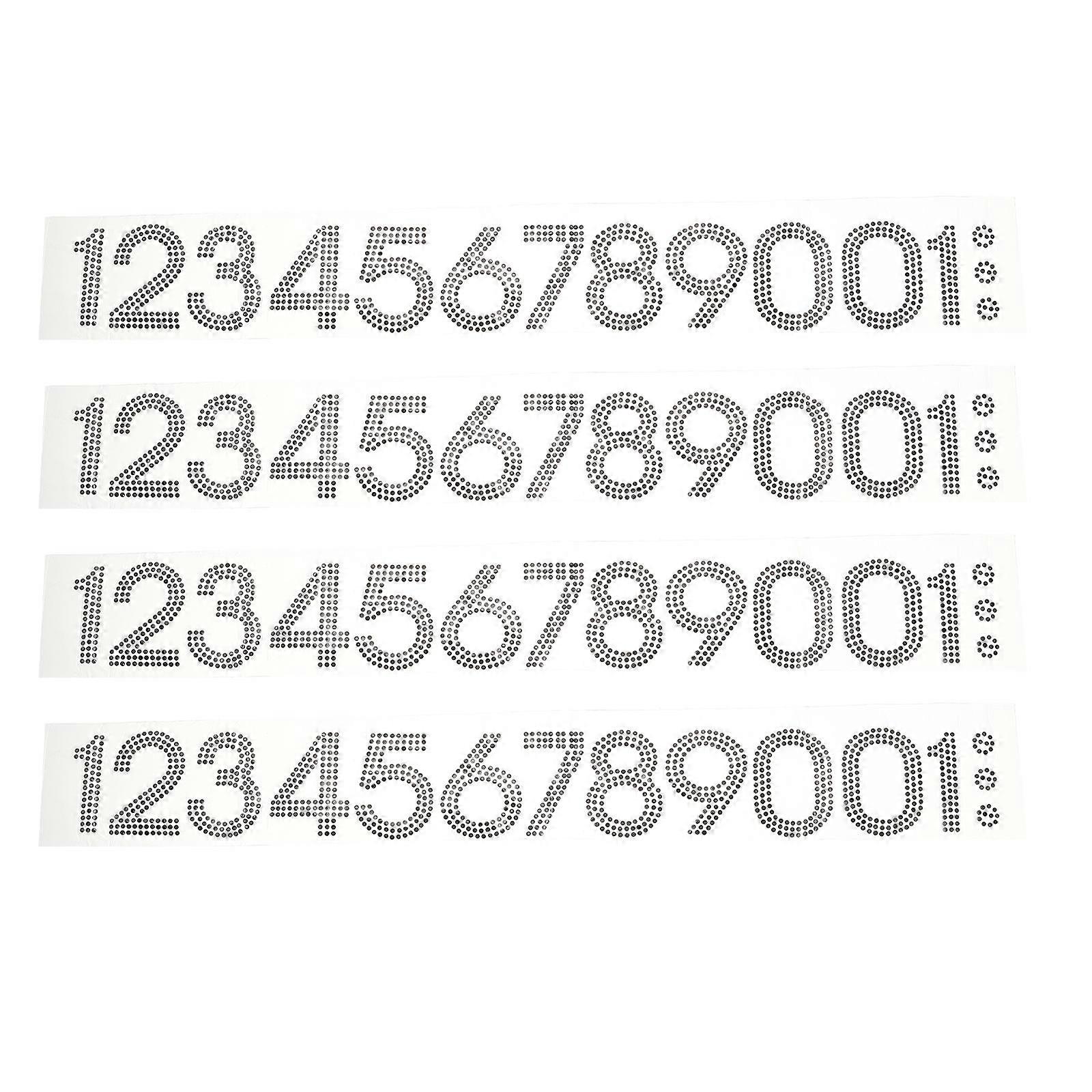 40pcs Rhinestone Number Patches for DIY Clothing & Craft Decoration – Lightweight, Easy to Use Stickers for Bags, Hats, and Custom Repairs