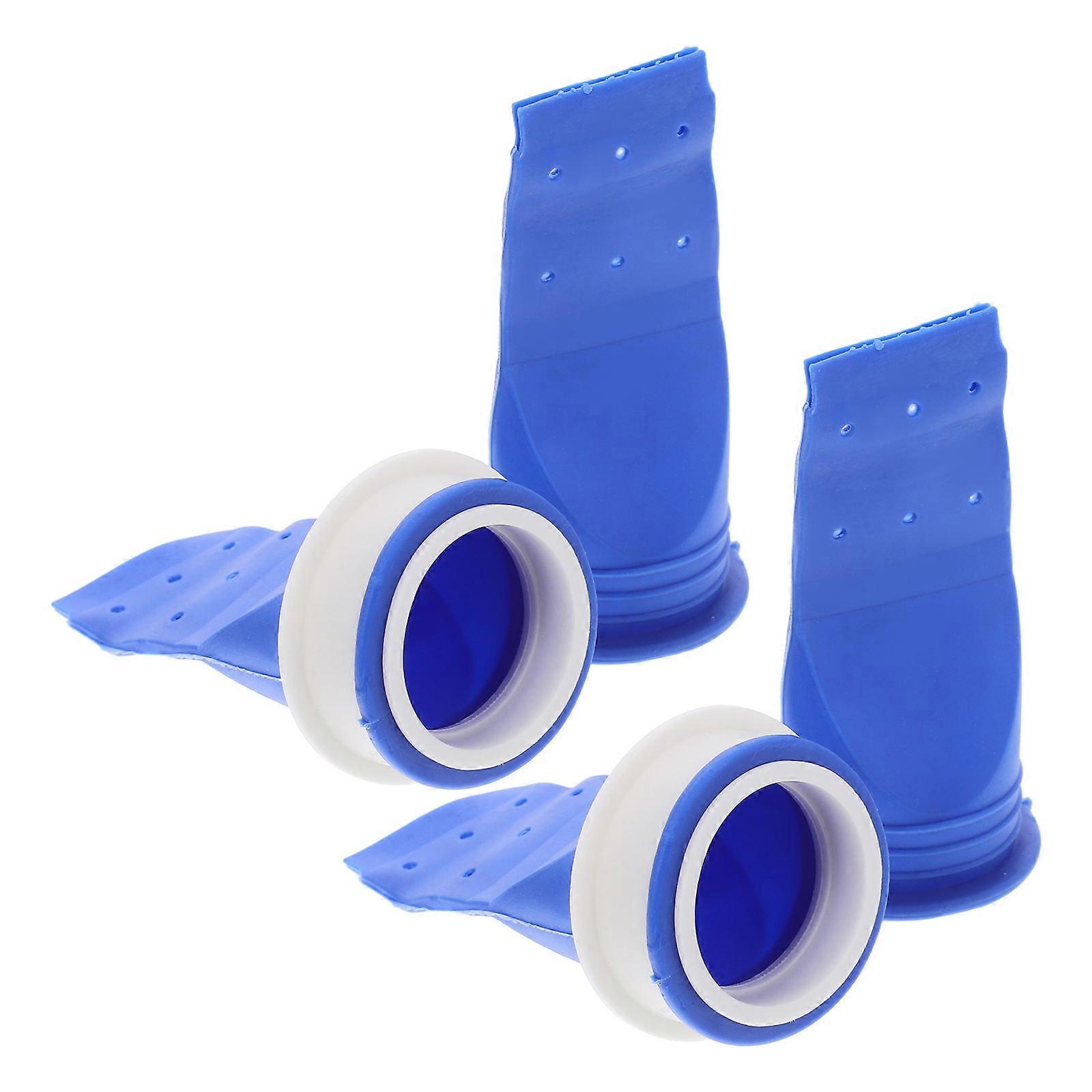 Drain Pipe Seal For Kitchen Use Blue 11X4.3cm Permanent Setting 4Pcs