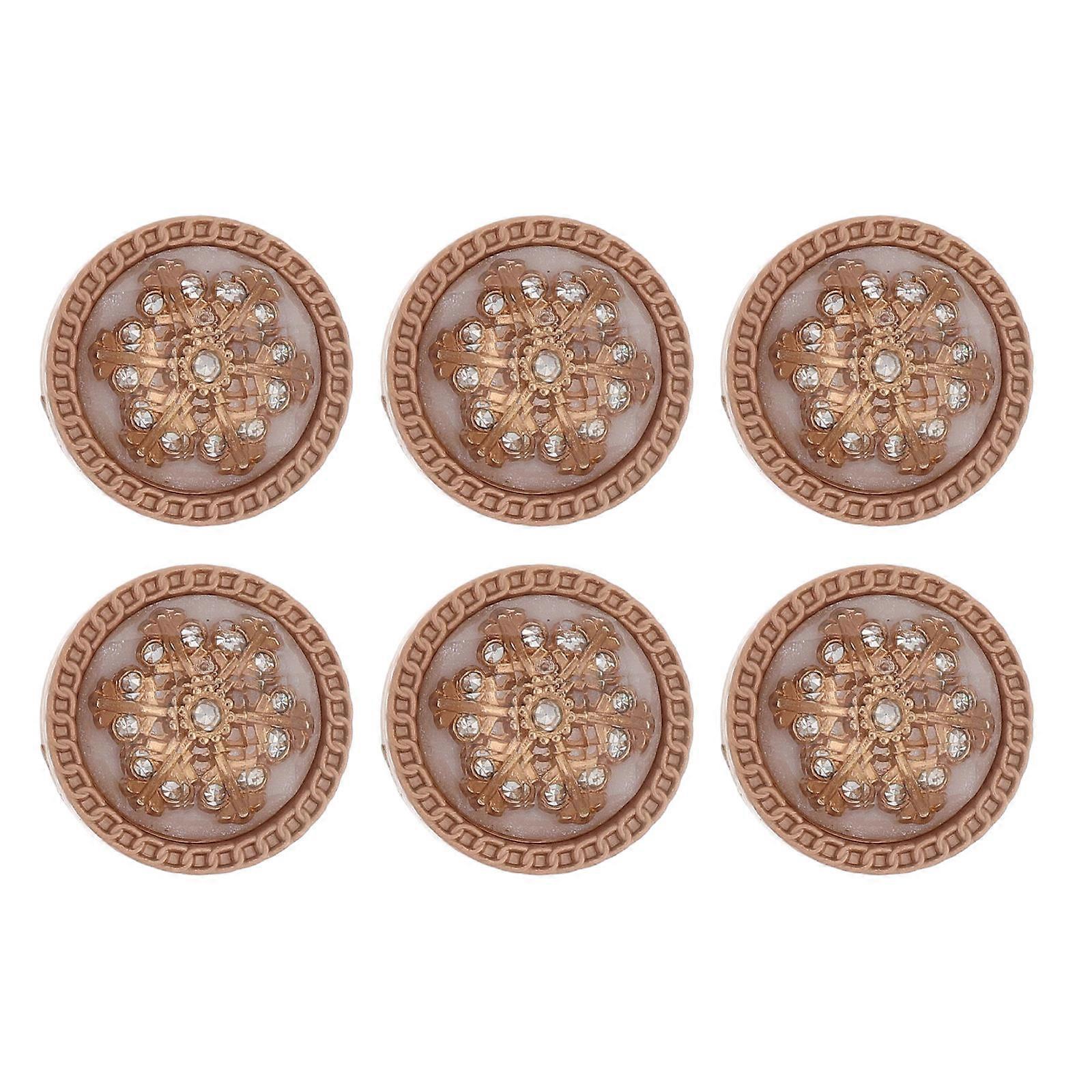 Golden Coat Buttons Metal Round Button For Women Formal Events Sewing Craft Button 6Pcs