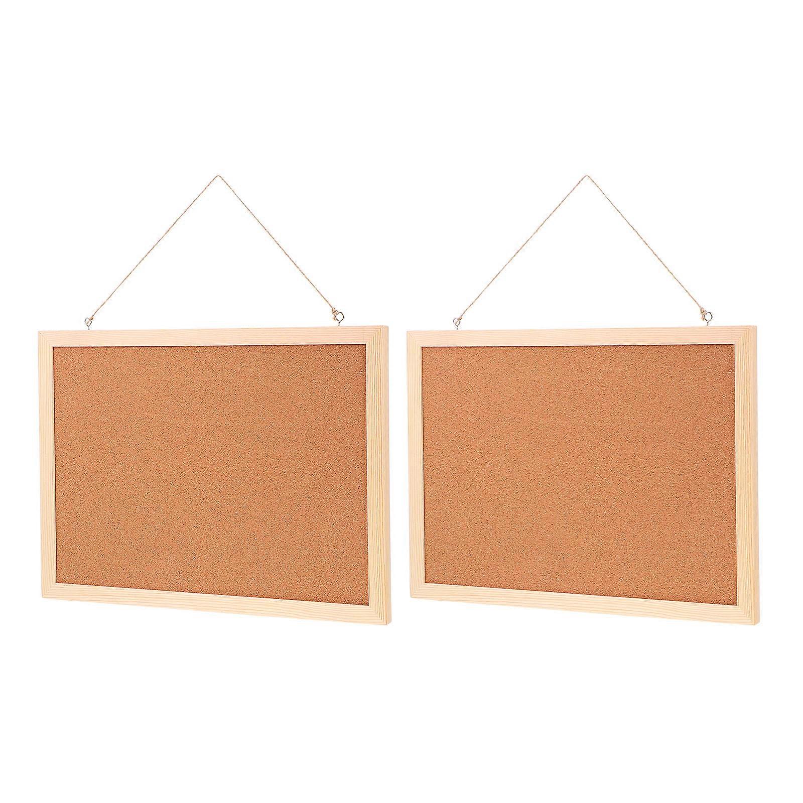 Cork Display Board Bulletin Board present Giving High-Grade Wood Material 15.72x11.79Inch 2Pcs Background Wall
