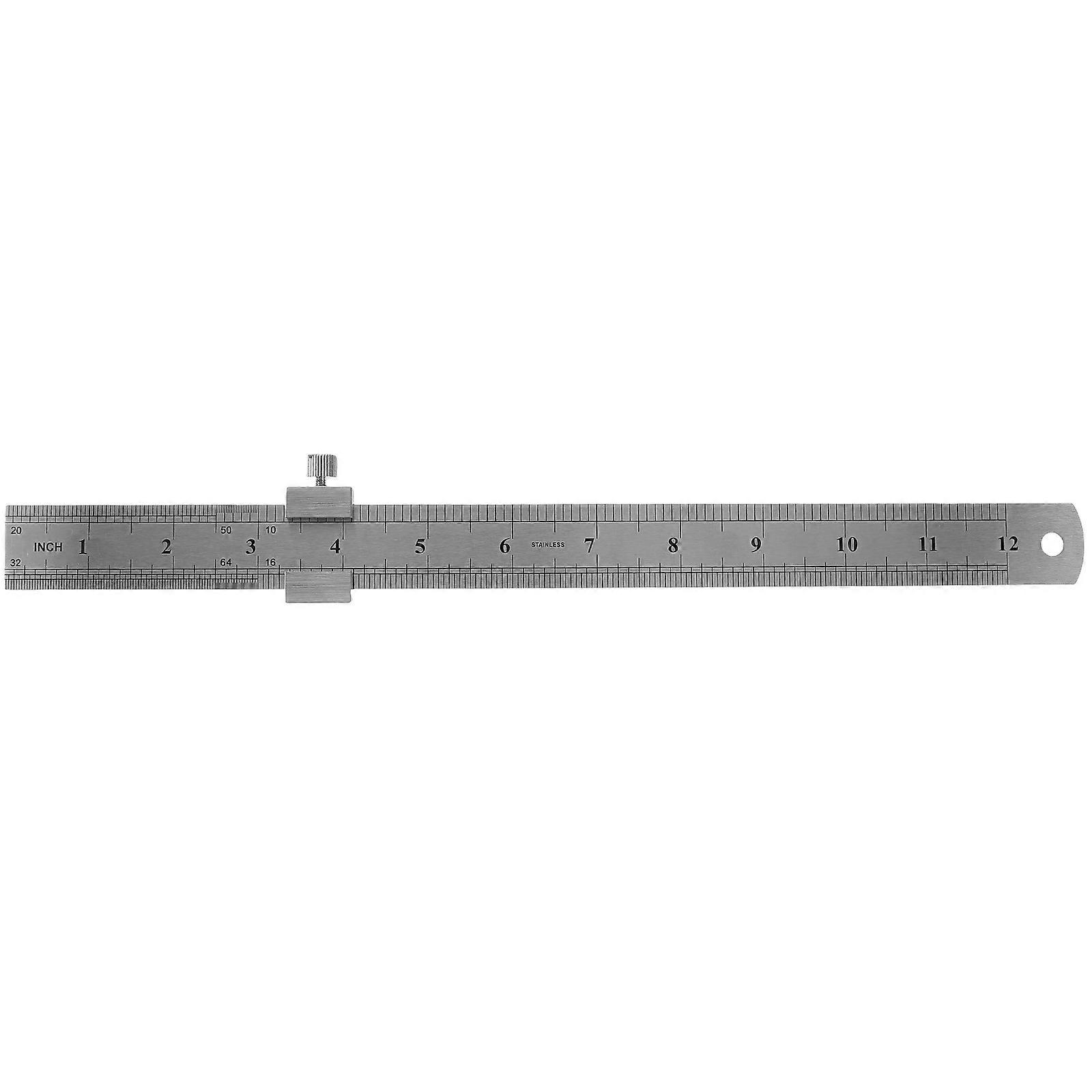 Ruler Positioning Block Stainless Steel Metal Ruler for Carpenters Architects Home Use 30X0.8X0.8CM Measuring 1Set