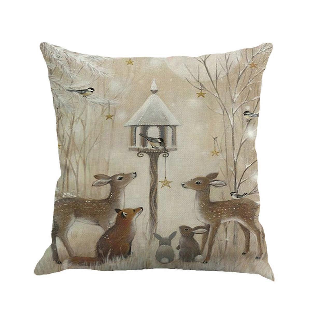 طباعة مصبوغ عيد الميلاد غطاء وسادة زخرفية للديكور المنزلي متعدد 45x45x0.5 سم 2 قطعة