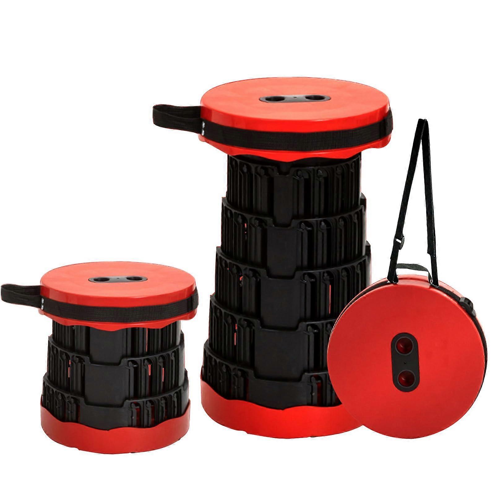 Folding Stool, Thickened, Load Capacity 600 kg, Camping Stool for Outdoor, Home Red
