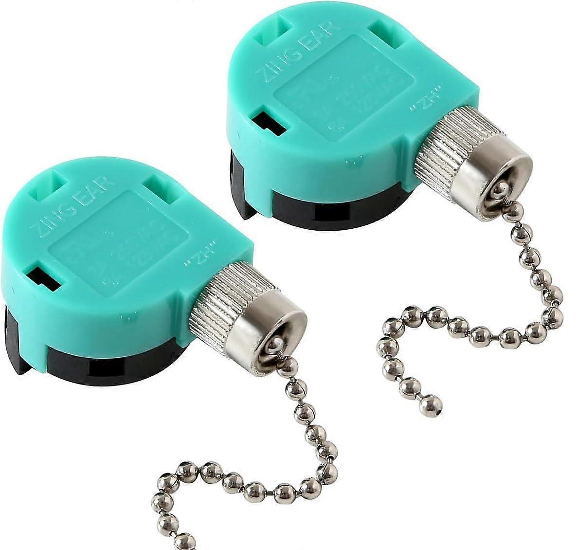 Speed Ceiling Fan Switch, 2 Pack Pull Cord Switches, Ceiling Fan Pull Switch, 4 Wires Zipper Switch, ZE-268S6 for Replacement
