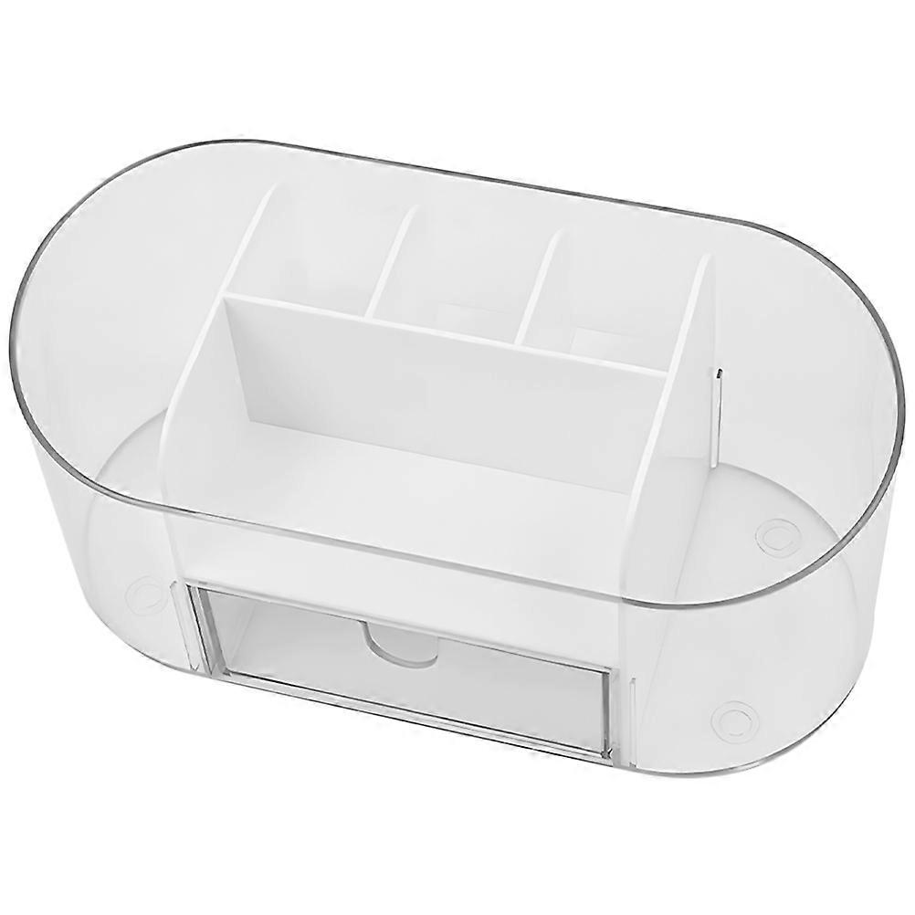 Eyebrow Color Holder Makeup Organizer Large Capacity Cosmetics Display Case Desk Organizer Rectangular Shape White 1Pack