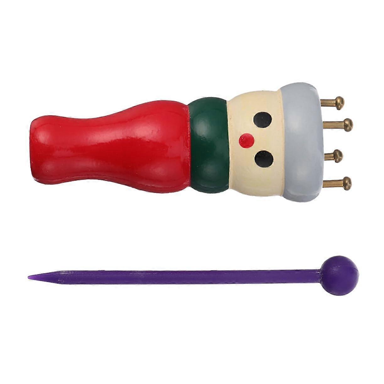 Wooden Knitting Set Two Sets Of Knitting And Sewing Tools For Decorative Doll Craft Random Color 1