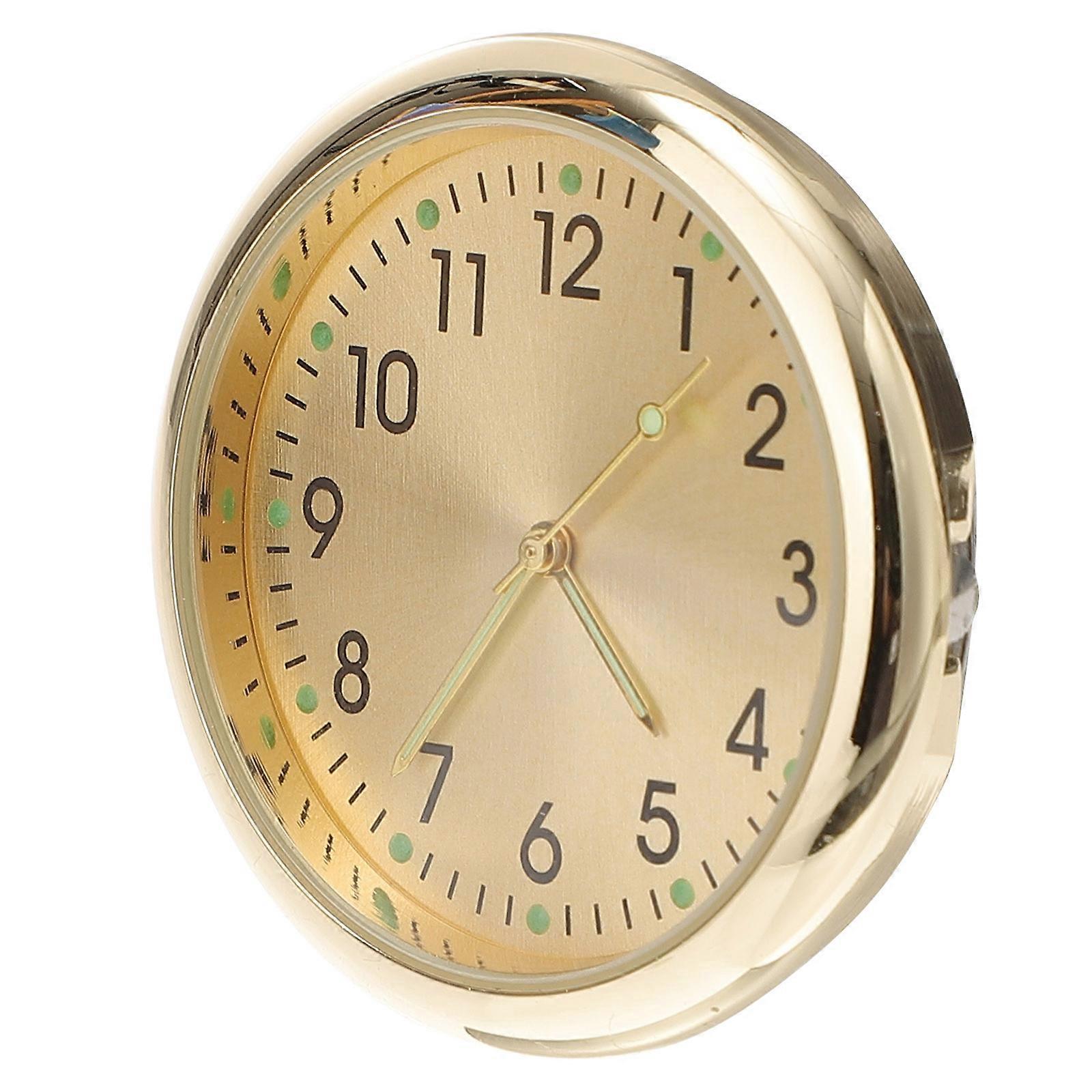Car Dashboard Clocks Golden Color Steel Material Time Display 1Set