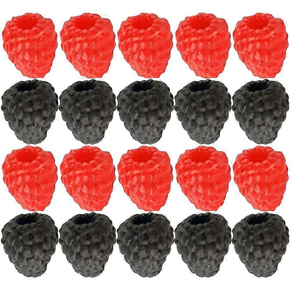 20pcs Realistic Simulation Raspberry Model Fake Raspberry Prop Fake Fruit Model Photo Prop