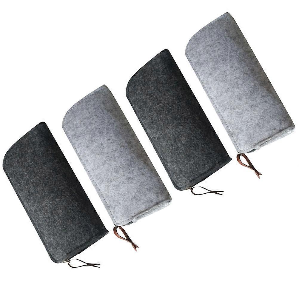 Stylish Felt Pencil Case Organizer in Light/Dark Grey – Versatile Storage for Stationery, Cosmetics & Accessories – Easy to Clean