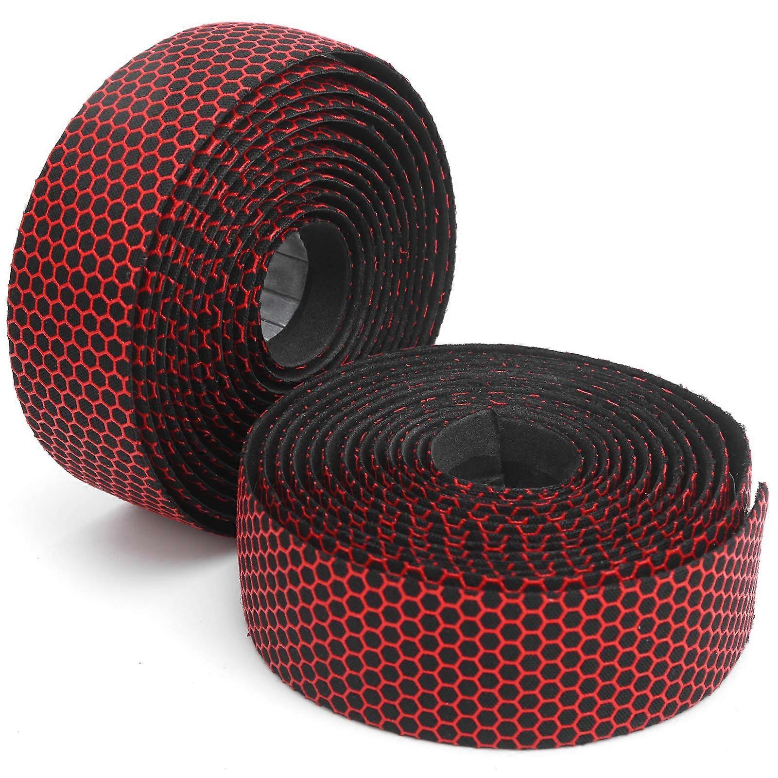 Road Bike Handlebar Tape, 2 Rolls Non-Slip Shock Absorbing Grip Wrap, Elastic Bicycle Handlebar Cover, Durable Black