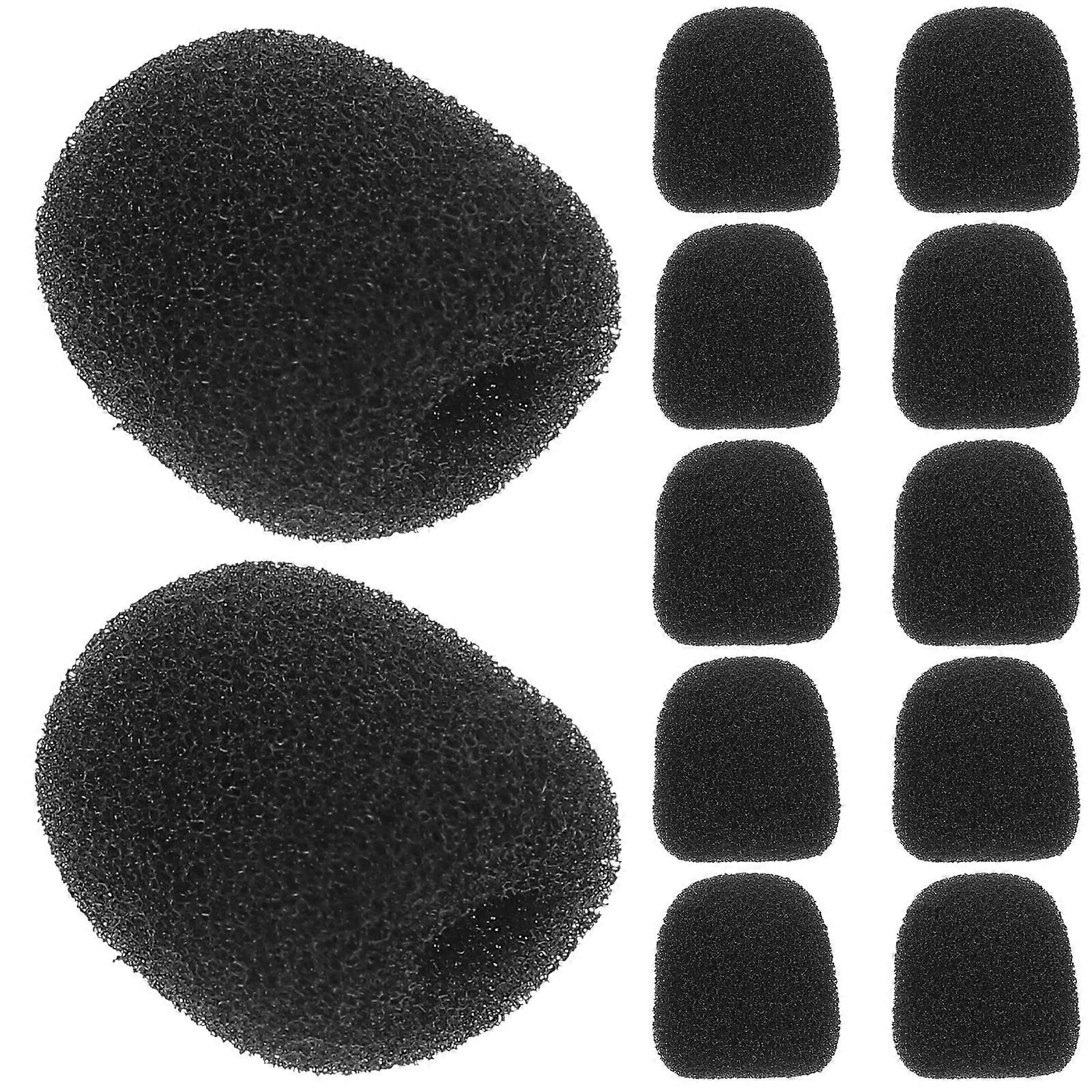 20pcs Black Microphone Windscreen Replacement Sponge Covers for Audio Noise Reduction Compatible with Various Microphones Easy Maintenance