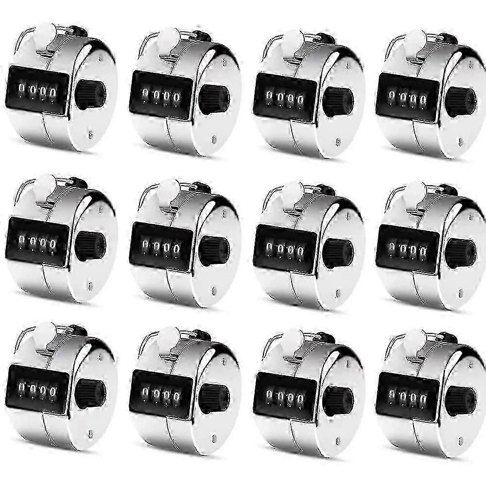 12 Pcs Hand Tally Counter 4-digit Lap Clicker, Manual Mechanical Handheld Counting Device