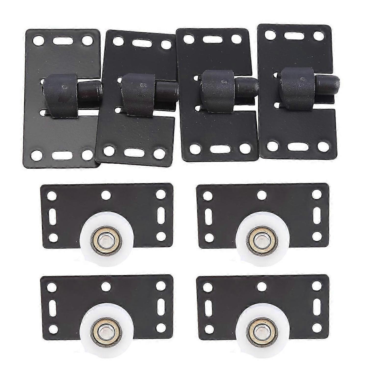 4Sets Sliding Door Wheels Rollers Pulleys Runners for Cupboard Wardrobe Cabinet Smoothly & Mute Nylo