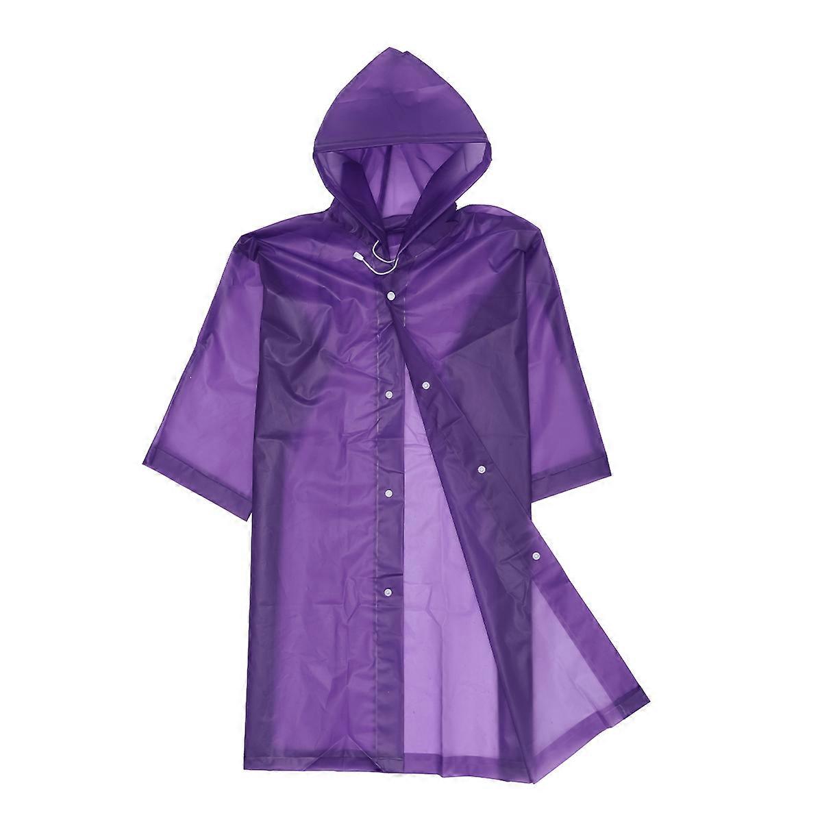 Girls Raincoats Simple Design EVA Thickened Translucent Purple for Girl Kid from Rain 1Pack