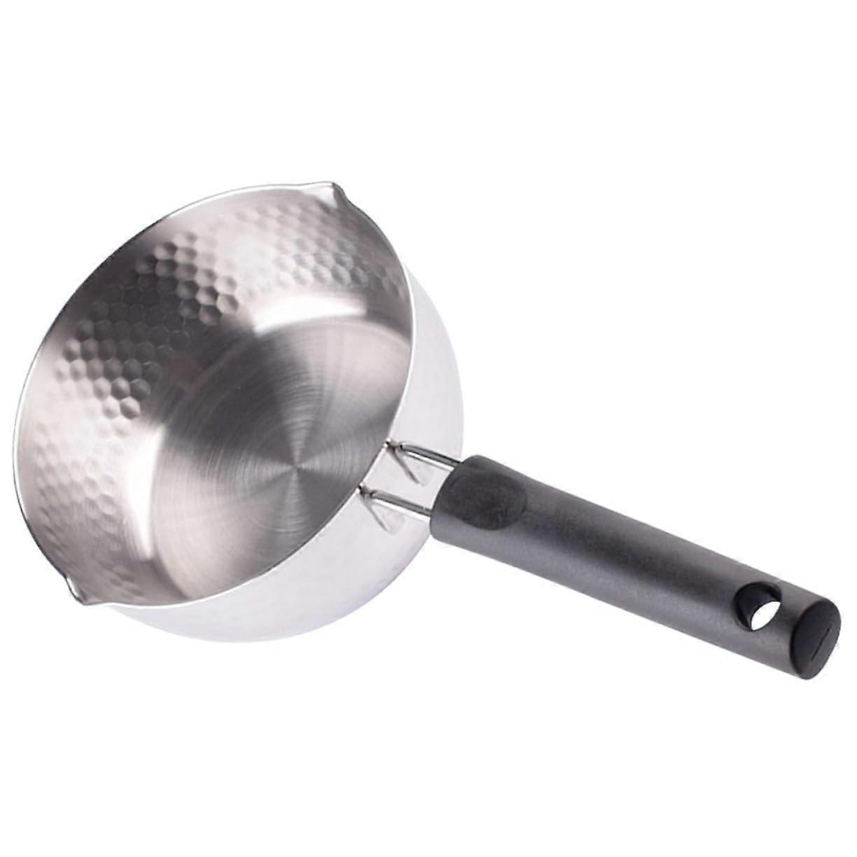 Snow Pan Spatula Melting Pot with Side Handle Cooking Pasta Pot Silver 33.5x16cm